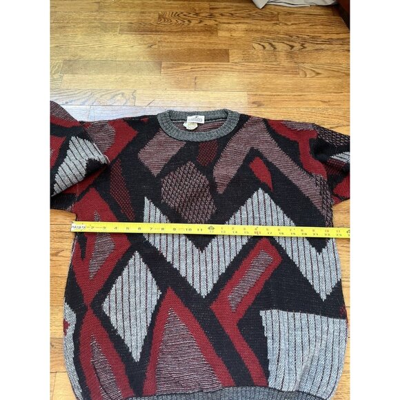 Vintage 90s Engbers Grey Sweater Pullover Size Made in Italy Size 52 30% Wool - Picture 7 of 14